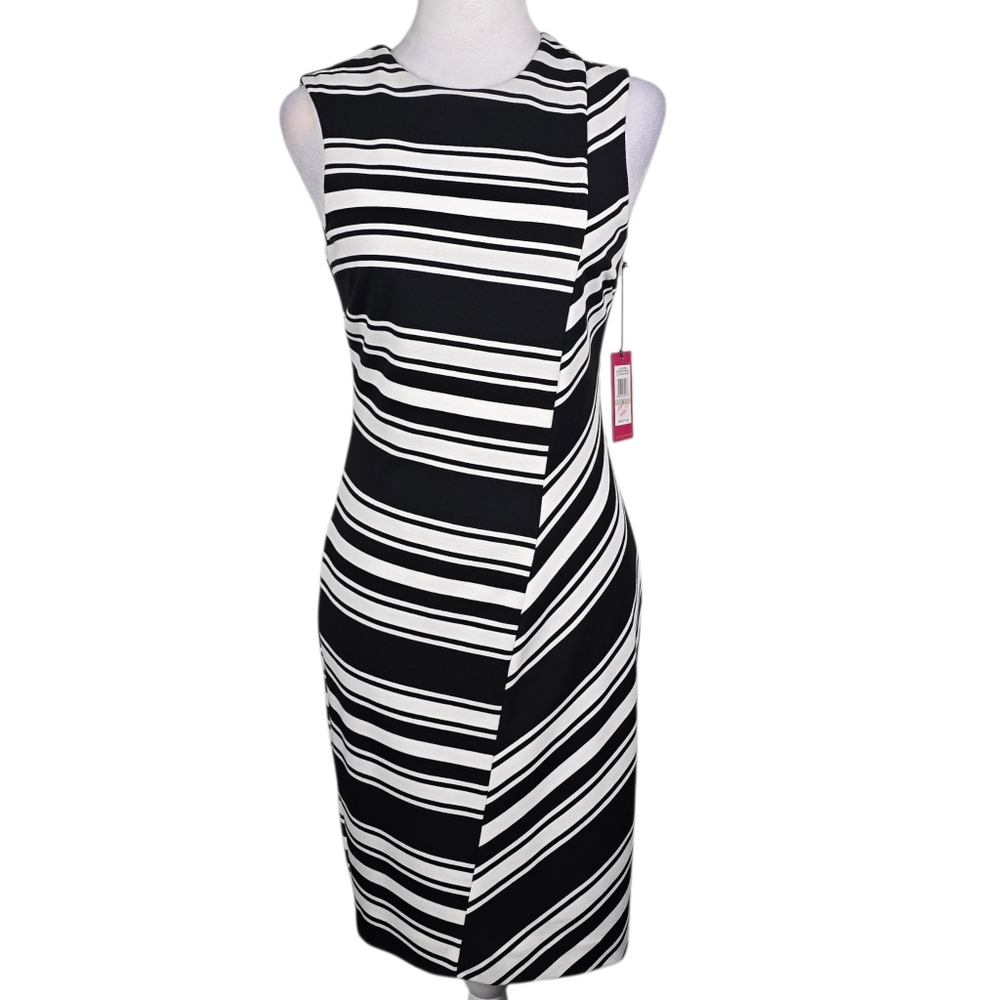 Vince Camuto Striped‎ Ponte Knit Sheath Dress Size 0